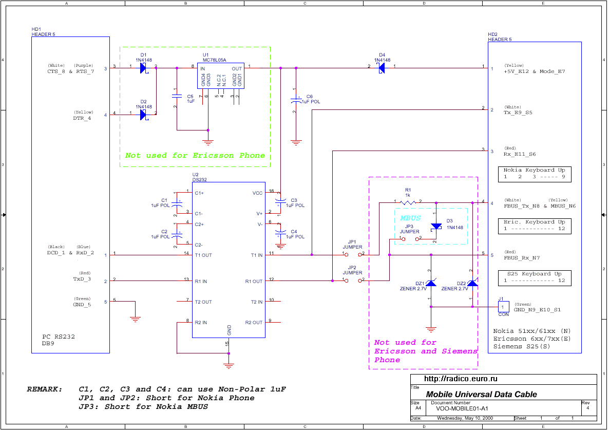 Кабель для NOKIA-51xx/61xx/7110